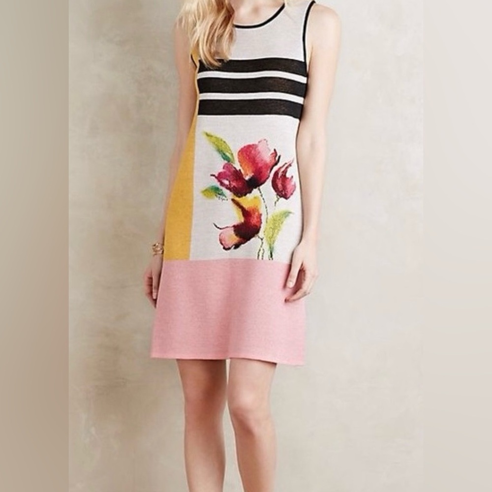 NWOT. Anthropologie Troubadour Petale Floral Dress size XS
